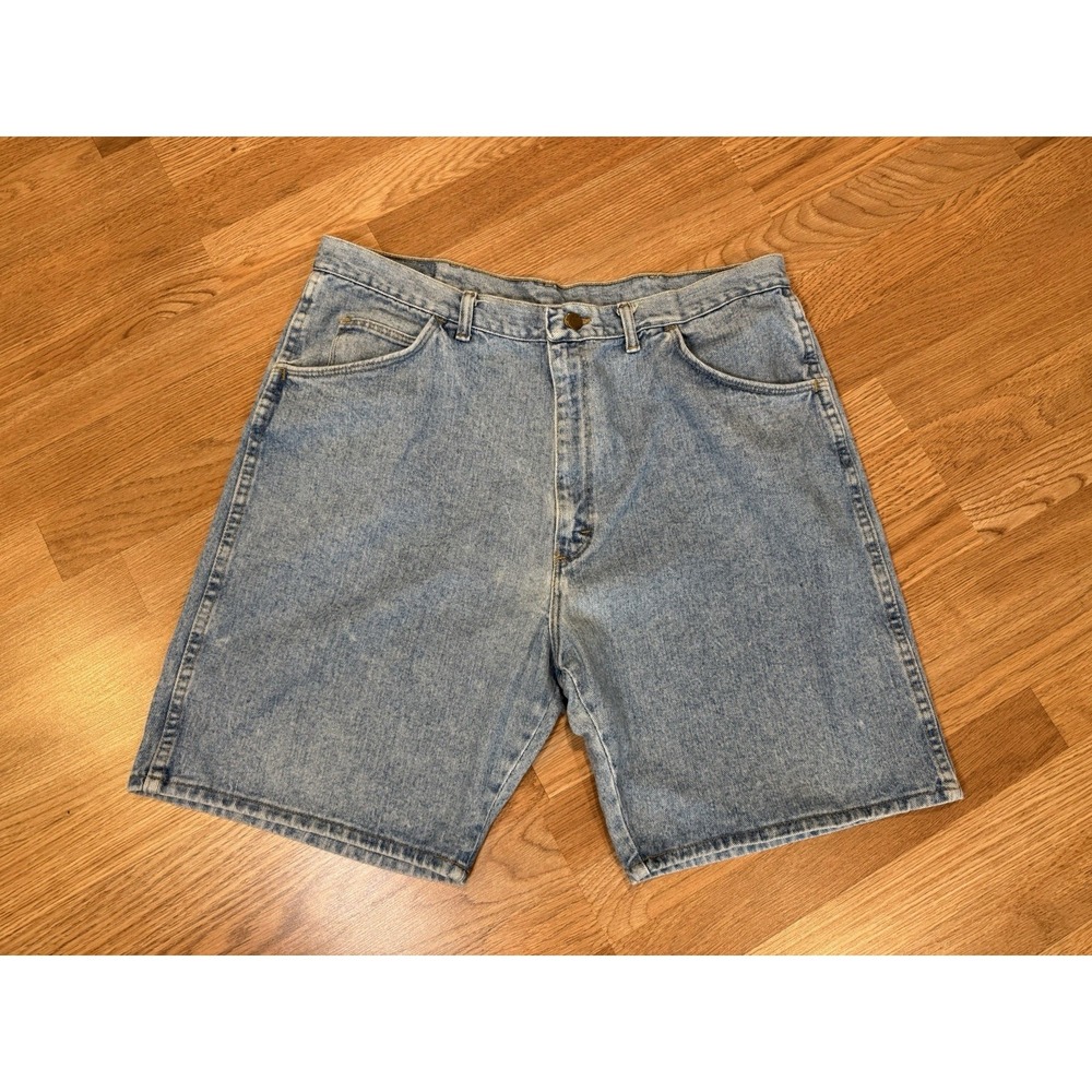 Vintage 90s Y2K Wrangler Men's Blue Jorts Sz 40 100% Cotton Dad Jean Shorts USA